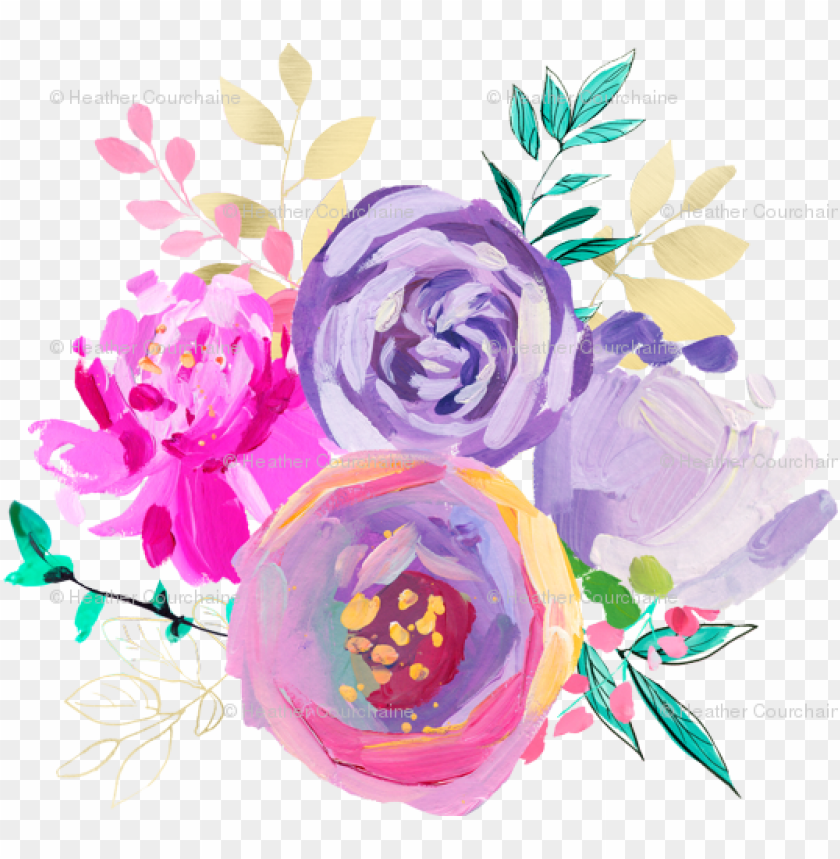 Download urple and gold floral bouquet 1 4\