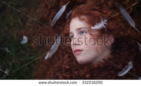 Ginger Girl Abandonded Crying Clipart.