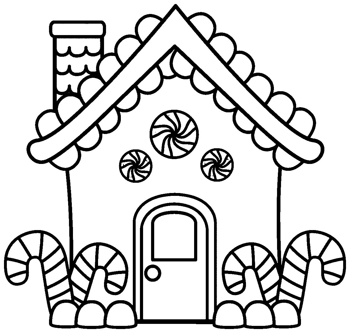 Gingerbread House Coloring Pages.