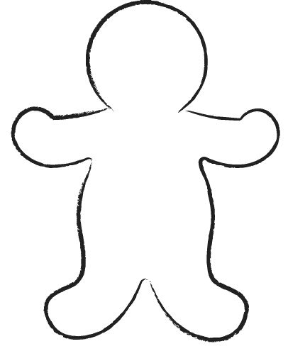 Free Gingerbread Man Outline, Download Free Clip Art, Free Clip Art.