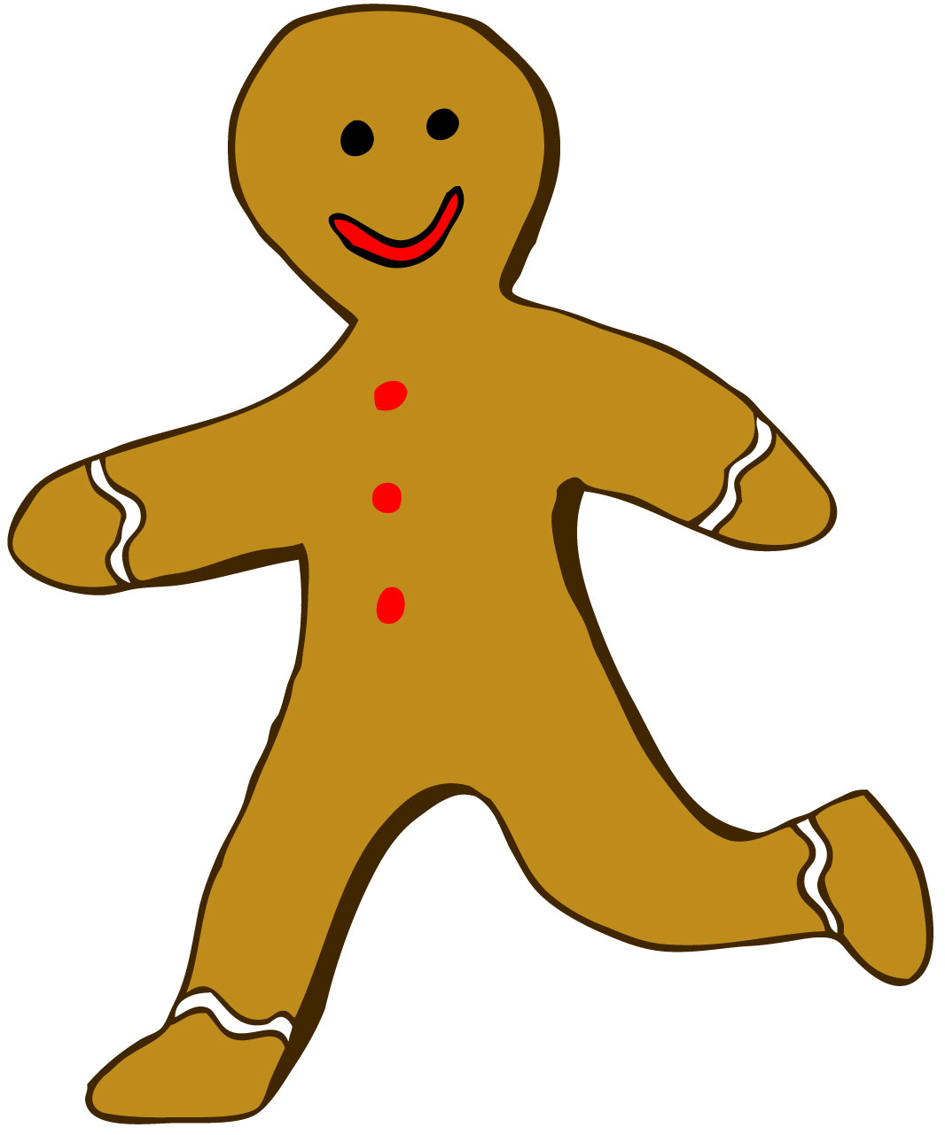 Gingerbread man running clipart.