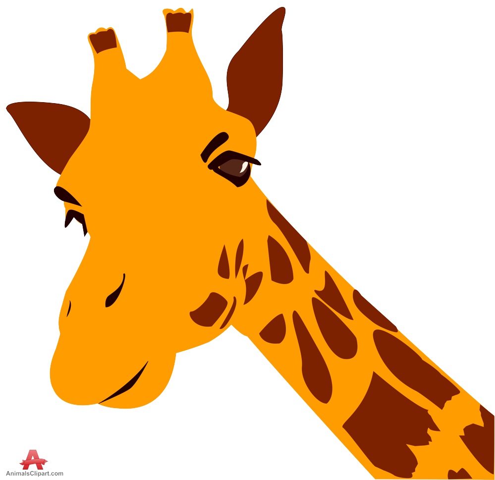 Cartoon Giraffe Face Clipart.