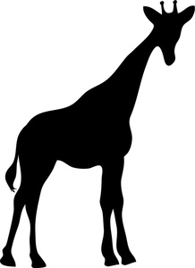 Free Giraffe Clip Art Image: Silhouette of a Giraffe in Africa.