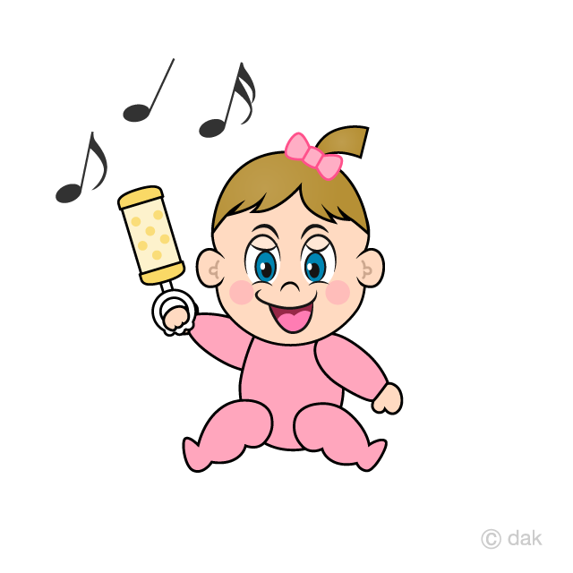 Playing Girls Baby Clipart Free Picture｜Illustoon.