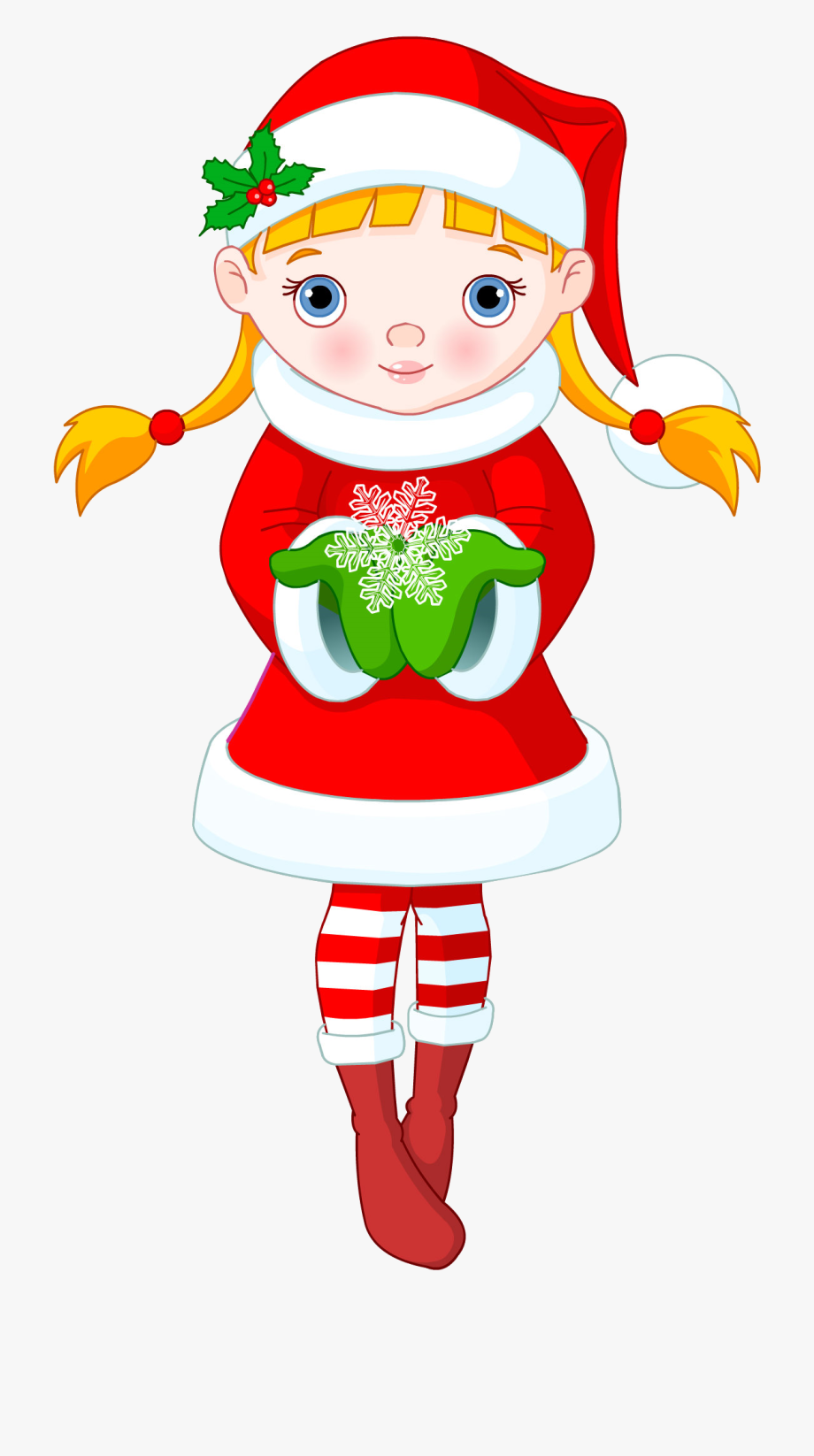 Girl Christmas Transparent Cartoon Clipart , Png Download.