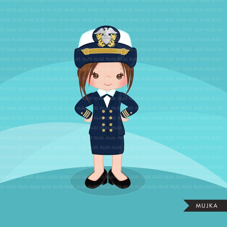 Female Navy Officer Clipart. Little girl Graphics, Sailing.