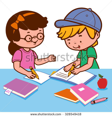 Girl Doing Homework Stock Vectors, Images & Vector Art.