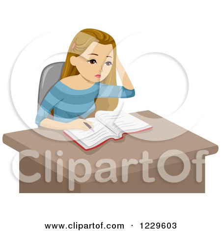 Clipart doing homework.