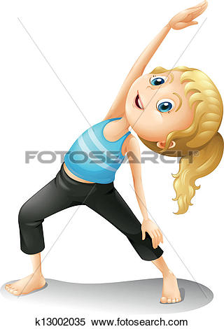 Clipart of A girl exercising k13002035.
