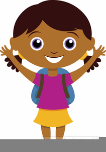 Girl Going To School Clipart.