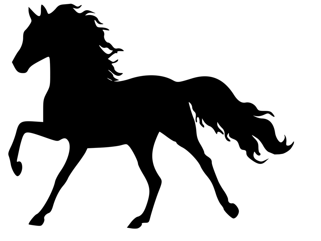 Paarden Silhouet - Steigerend paard fijn vector silhouette - zwart op