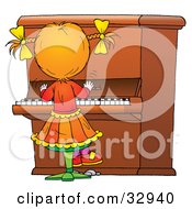 Cartoon of a Pianist Playing Music at a Concert.