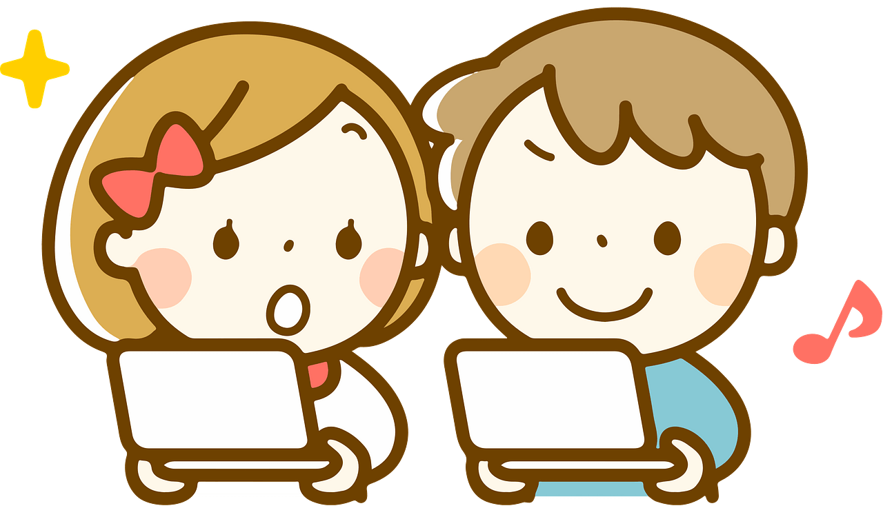 Boy and a girl playing video games clipart. Free download.