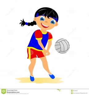 Girls Volleyball Clip Art.