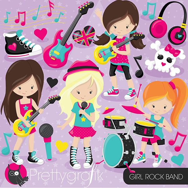 Girl rockstar clipart.