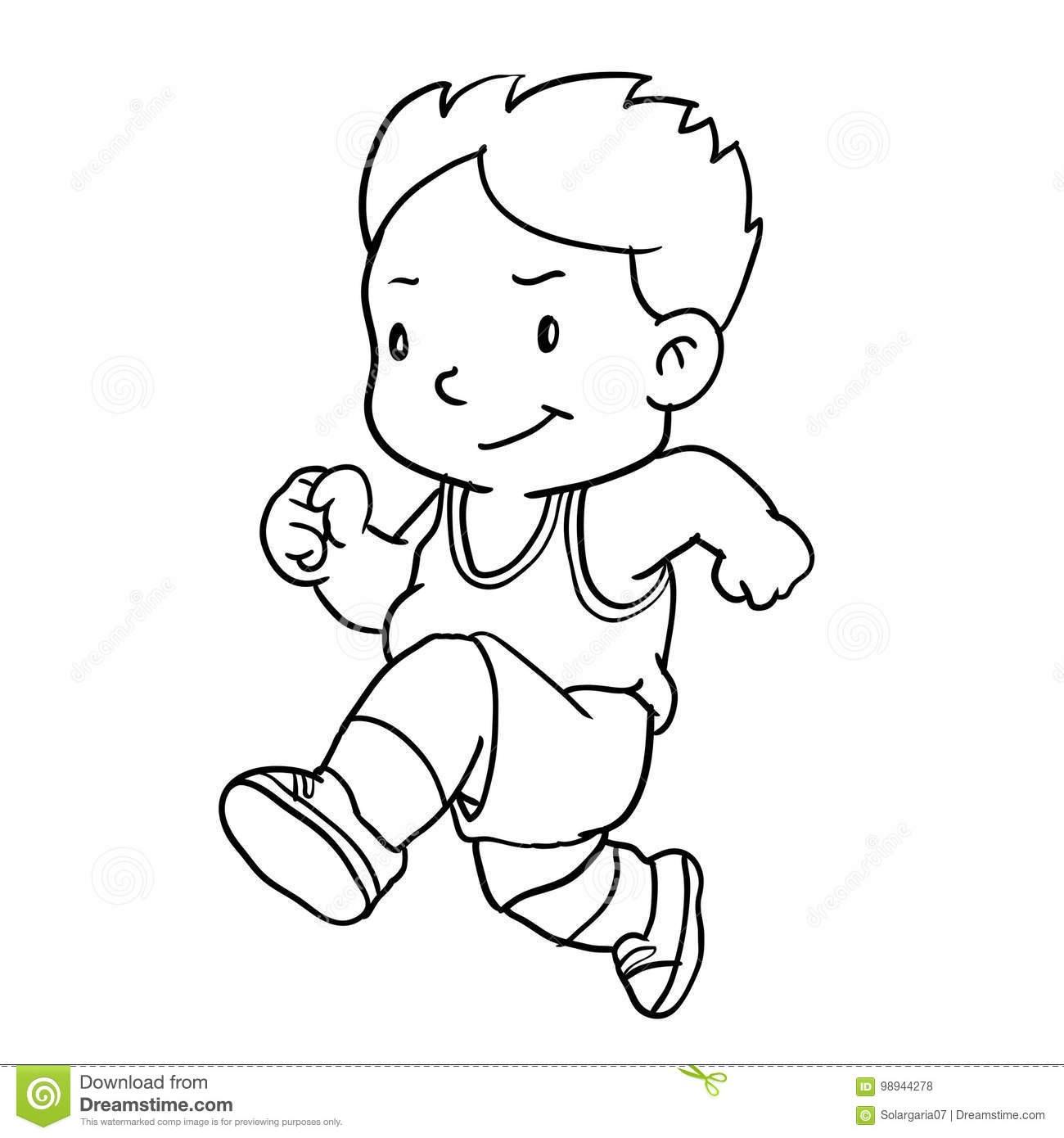 Boy Running Clipart Black And White.
