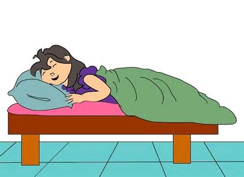 Girl Sleeping in Bed Clip Art, Girl Sleeping Clip Art Image girl.