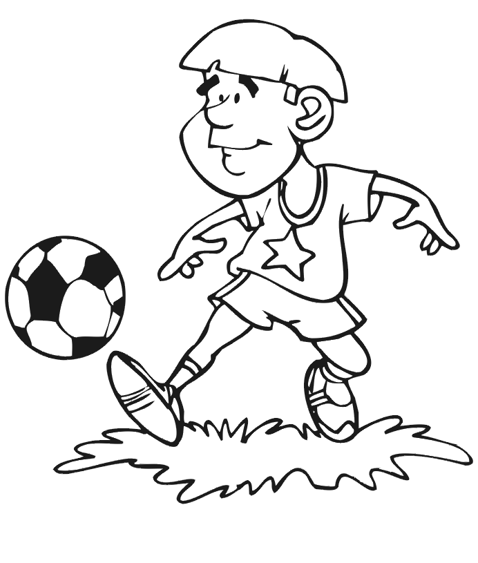 Cartoon Girl Playing Soccer.