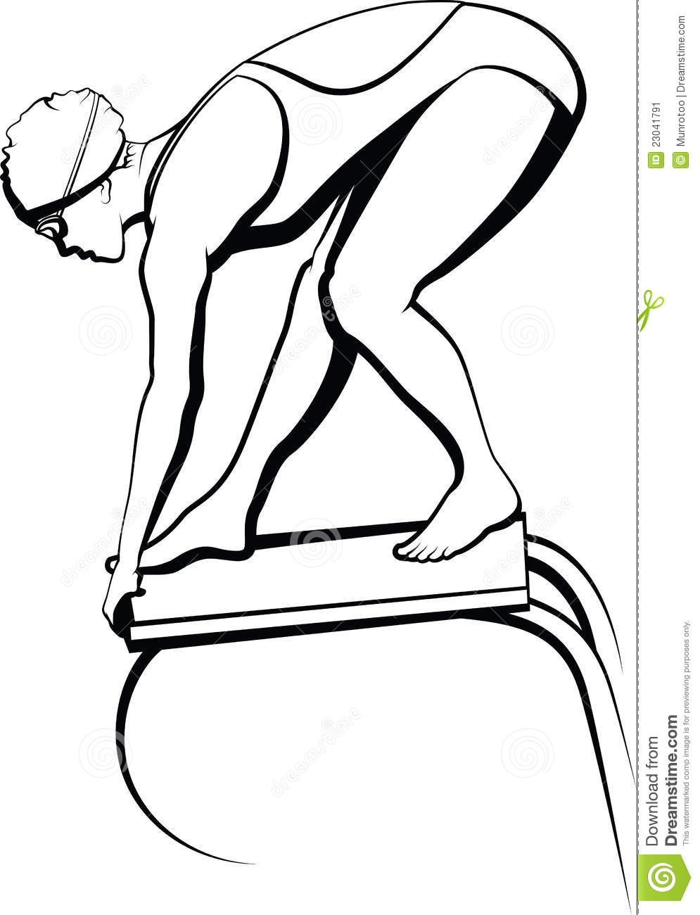 Swimming Cartoon Black And White Clipart#2099397.
