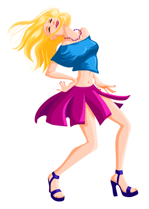 Dancing Girl Vector PNG Transparent Image.