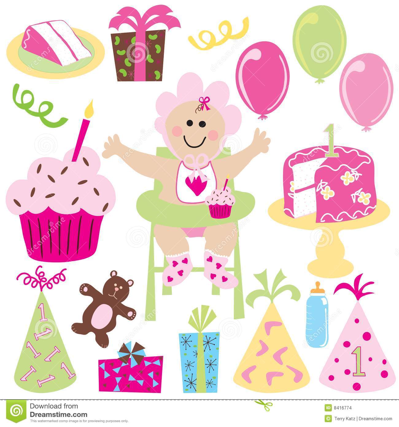 Girl With Gift And Glitter Clipart.