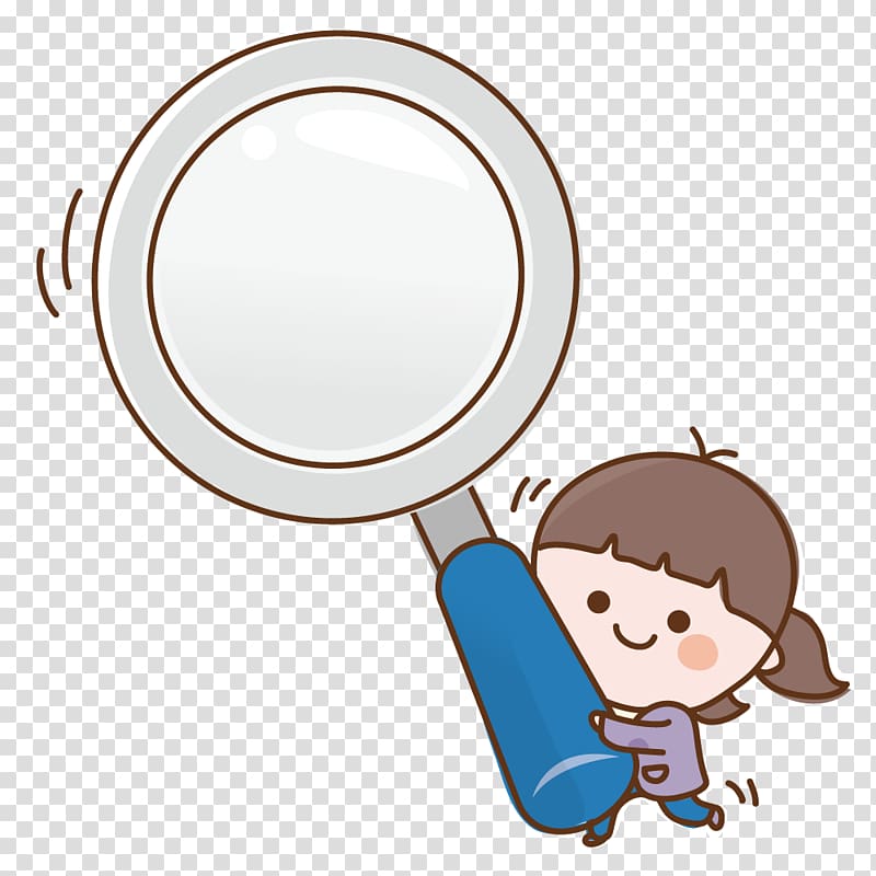 Magnifying glass Computer file, Girl holding a magnifying.