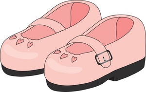 Little Girls Dress Shoes Clipart.