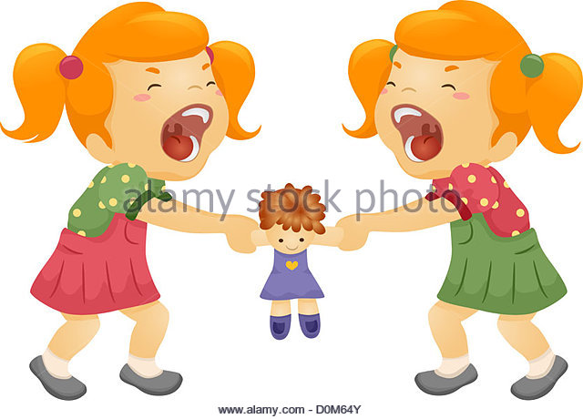 Kids Fighting Over Toys Clipart.