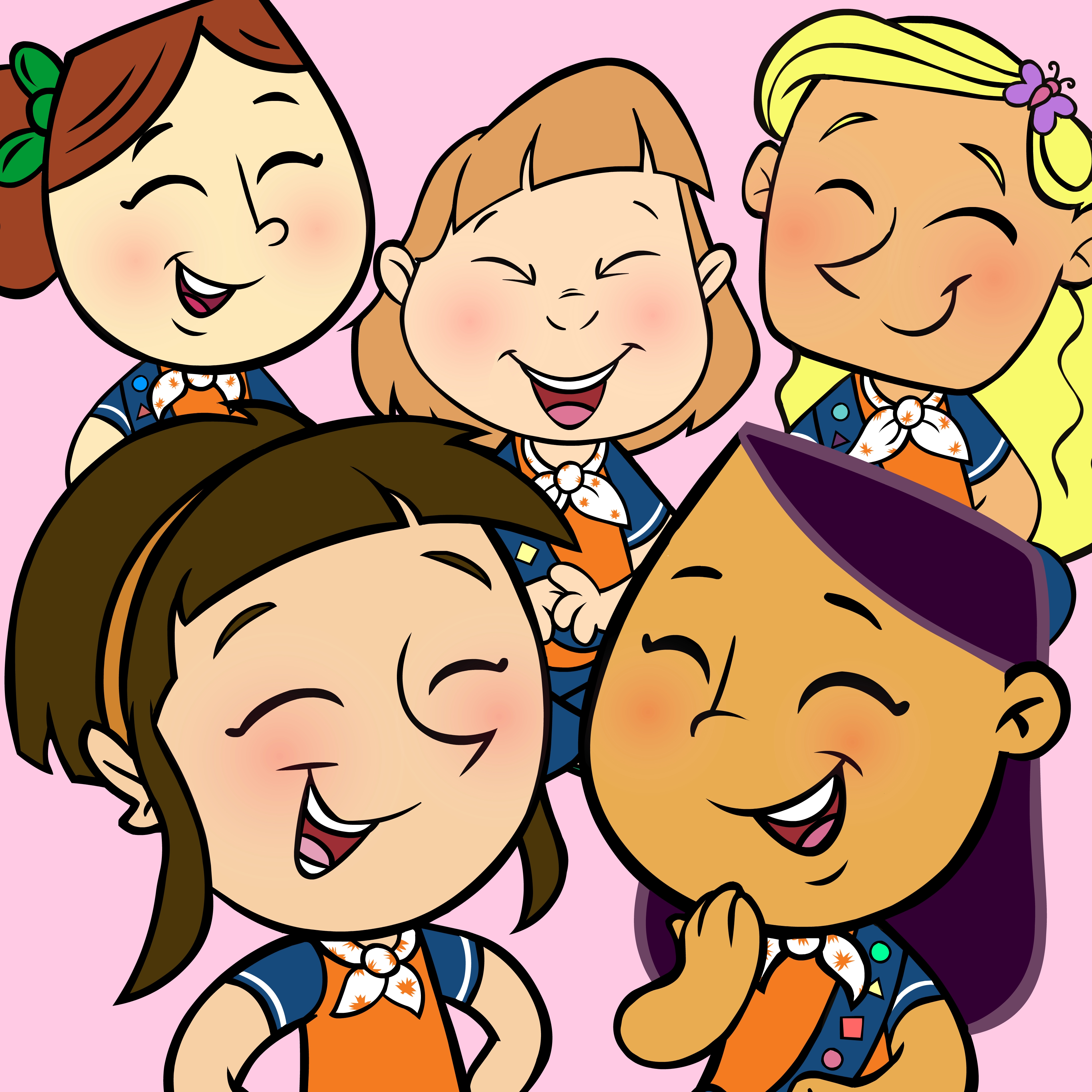 Group Of Girls Laughing Clipart.