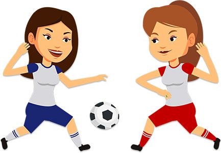 Women Playing Soccer Clipart.
