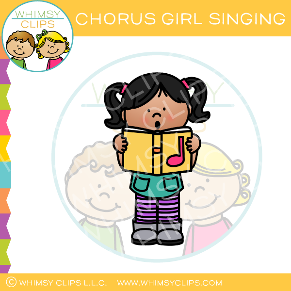 Chorus Girl Singing Clip Art.