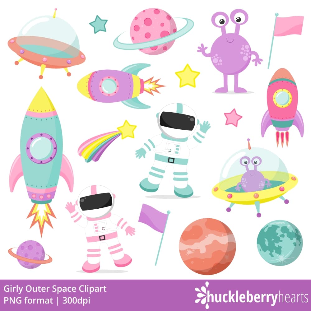 Girly Outer Space Clipart.