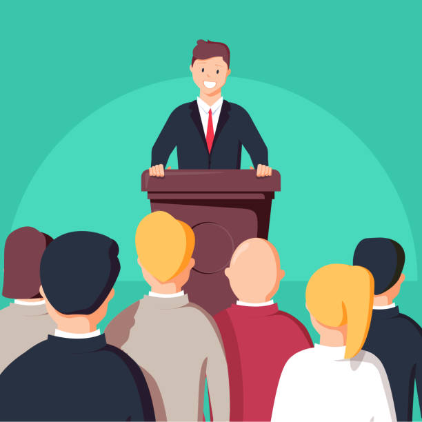 someone giving a speech clipart