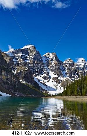 Picture of Snowy mountains overlooking glacial lake 412.