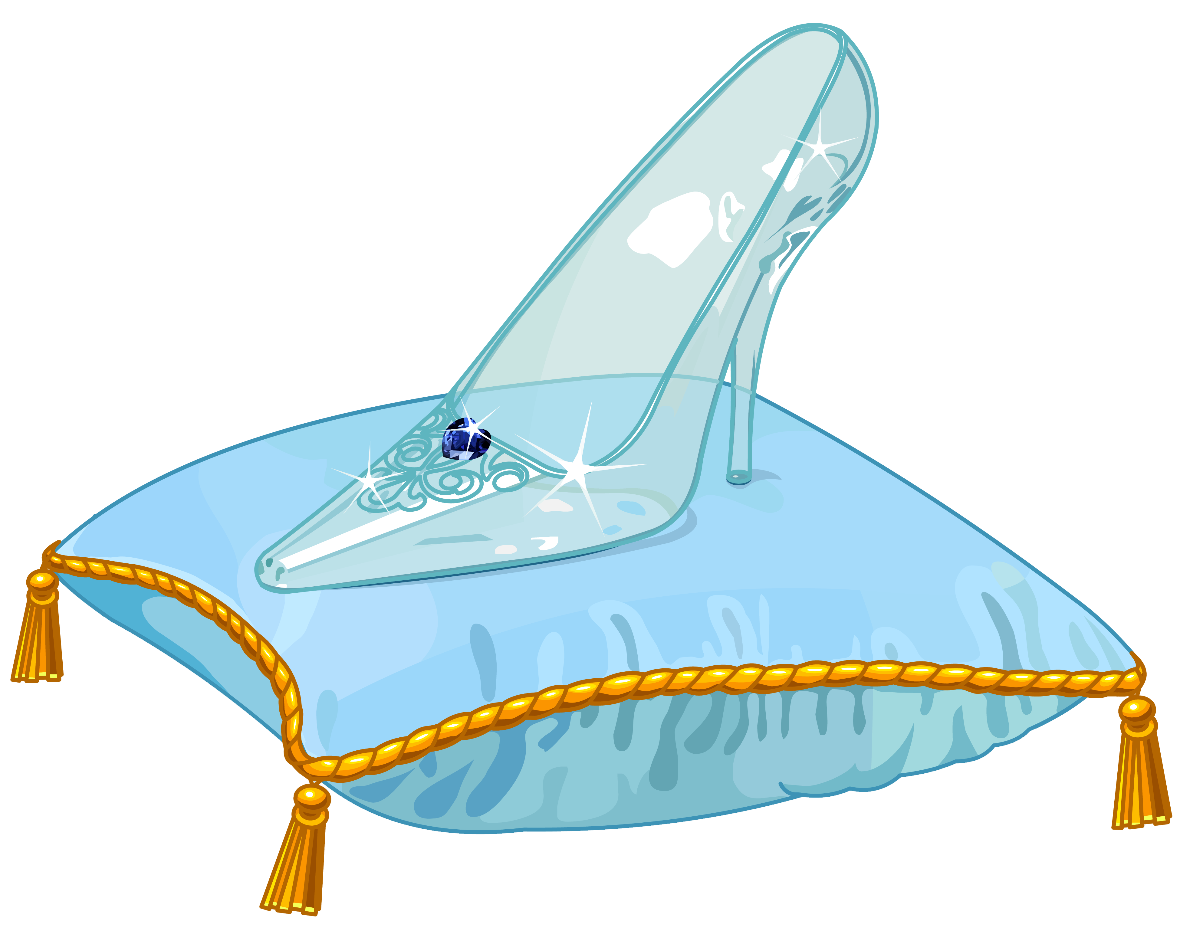 Cinderella Glass Slipper PNG Vector Clipart Image.