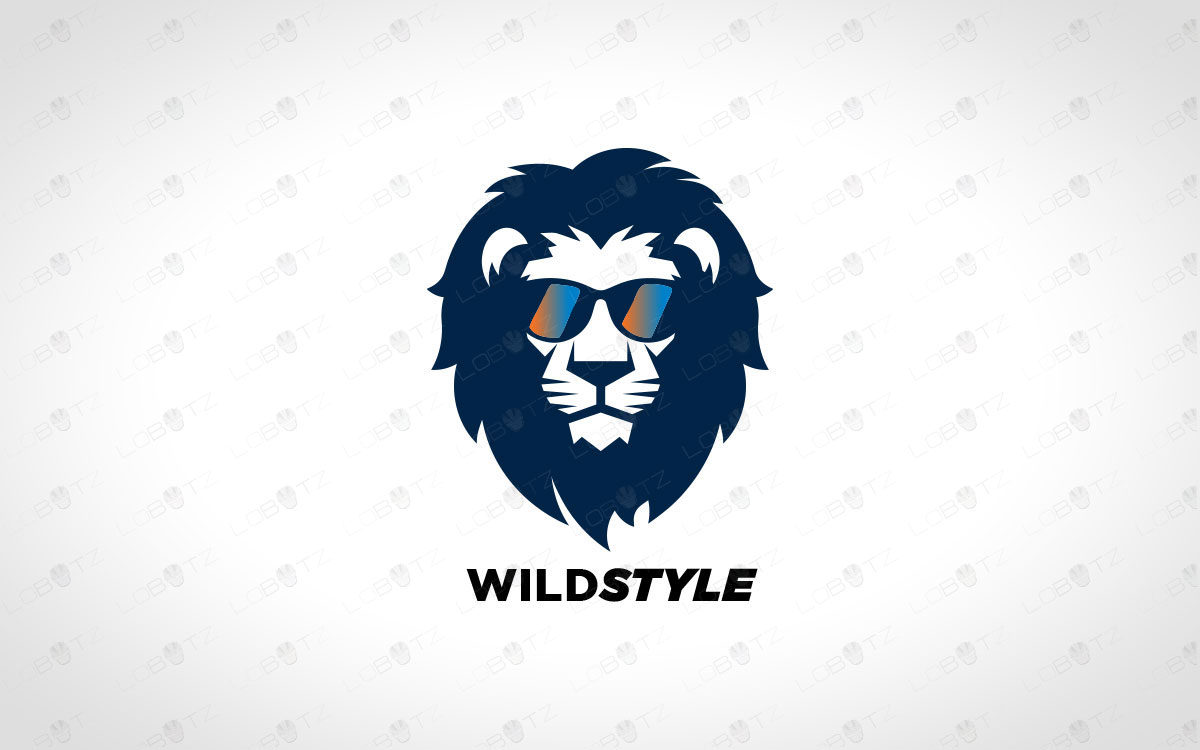 stylish lion logo for sale lion with glasses logo.