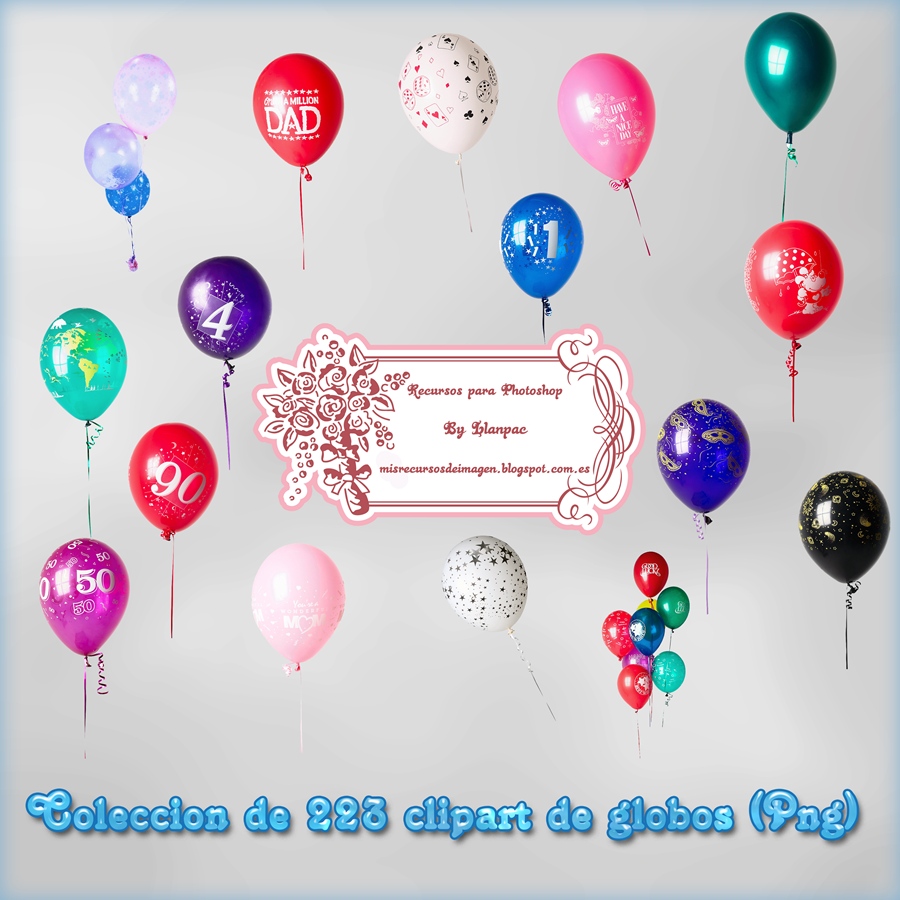 Recursos Photoshop Llanpac: Coleccion de clipart de globos para.