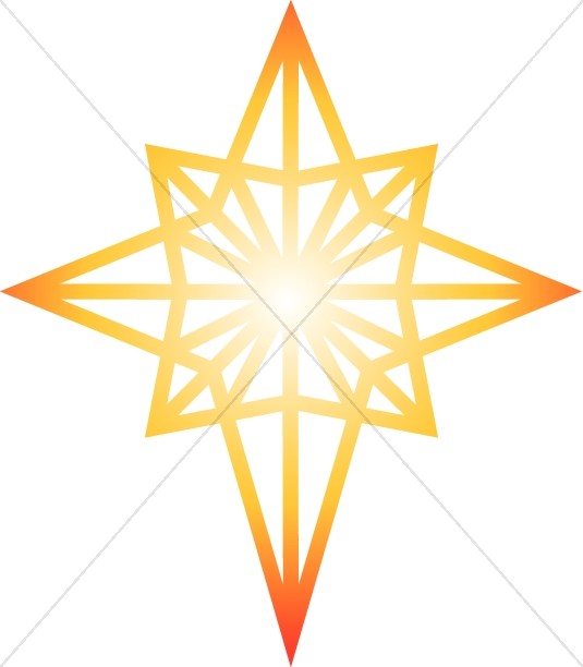 Glowing Star of Bethlehem Clipart.