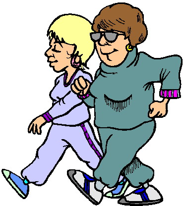Exercise girl going for a walk clipart.