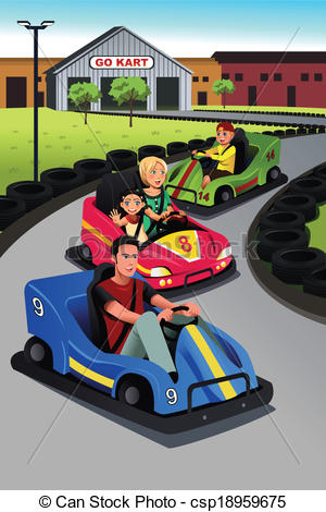 vector family happy sticker Kart racing clipart  Clipground