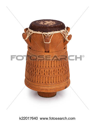 Stock Photography of Djembe, Surinam percussion, handmade wooden.