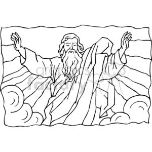 drawing of God clipart. Royalty.