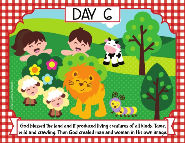 7 Days Of Creation Clipart.