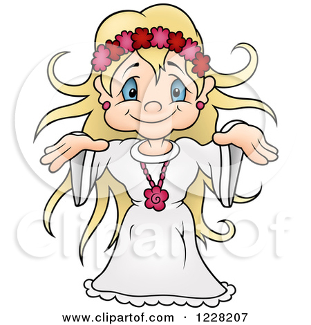 Clipart of a Blond Fairy Goddess Girl.