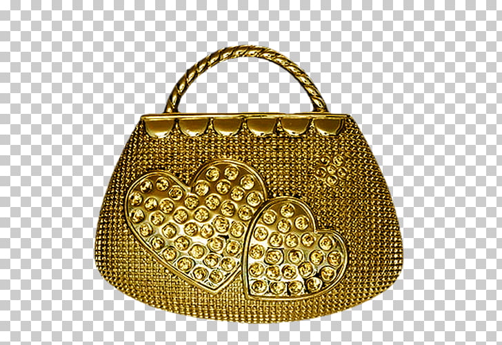 Handbag , Golden bag PNG clipart.
