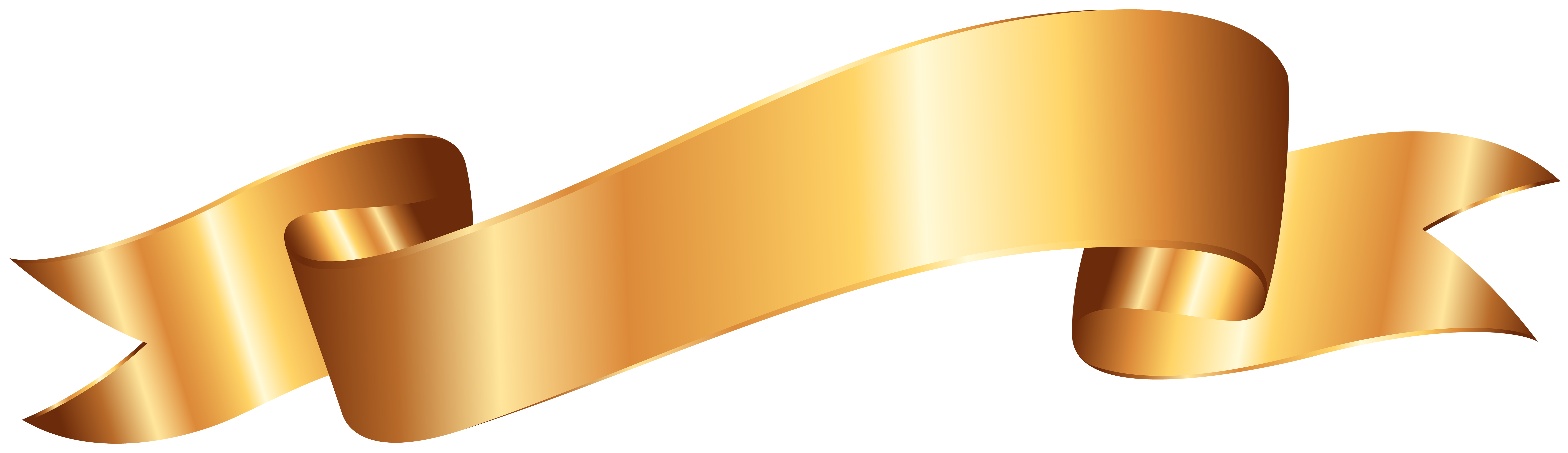 Gold Banner PNG Clip Art Image.