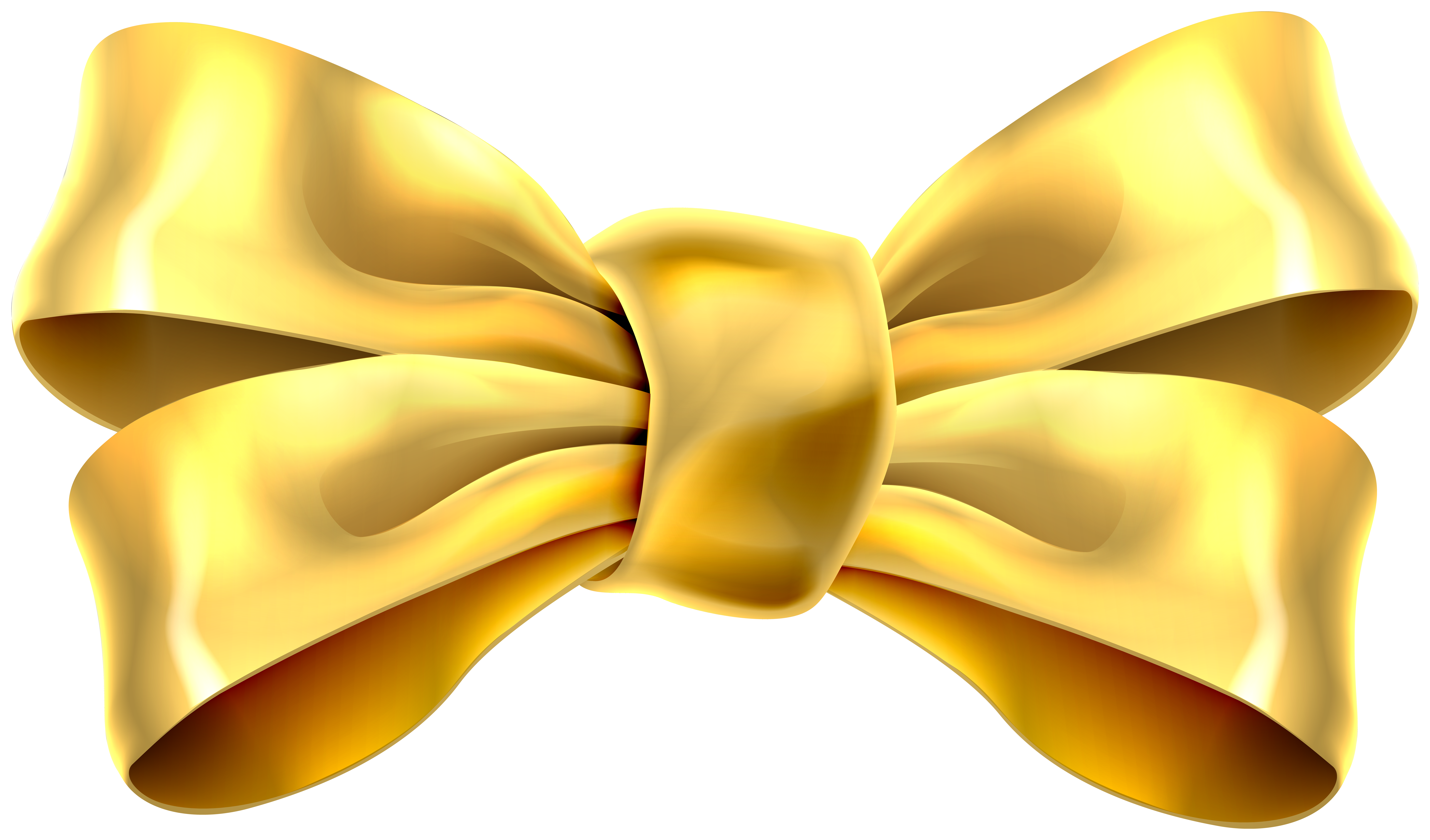 Gold Bow Clip Art PNG Image.