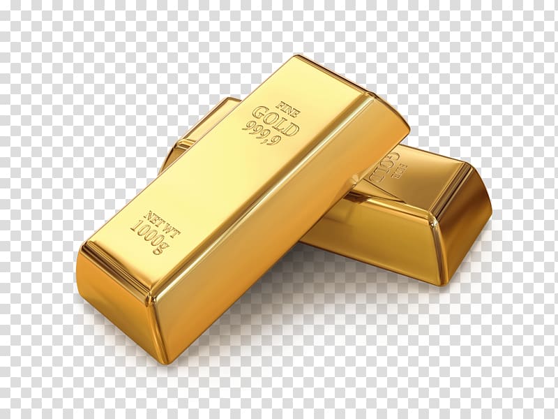 Two 1000g gold bars, Gold bar Bullion , gold bar transparent.