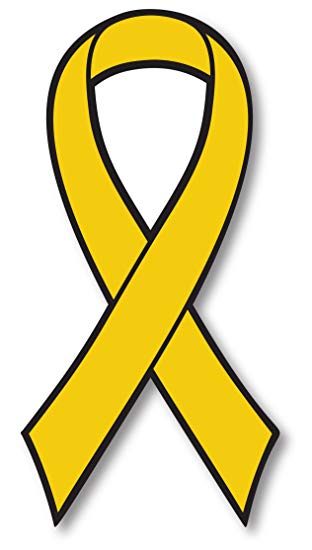 Gold Childhood Cancer Awareness Ribbon Car Magnet Decal Heavy Duty  Waterproof.
