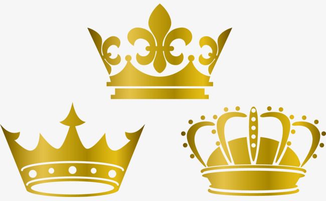 Gold Crown Lovely Vector Material, Crown Material, Crown Vector.